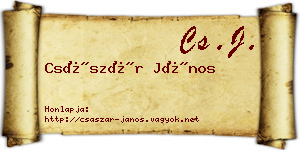 Császár János névjegykártya