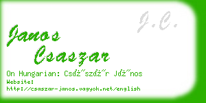 janos csaszar business card